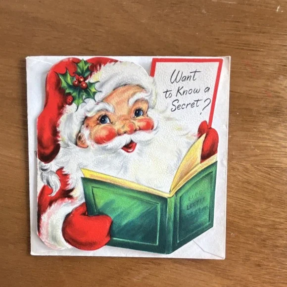 Hallmark Vintage Christmas Greeting Cards Lot Santa Reindeer Wreath Animals - Picture 12 of 16